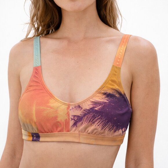 Billabong Andy Warhol Swim Top Medium Multicolor Bikini Bralette - Picture 1 of 4